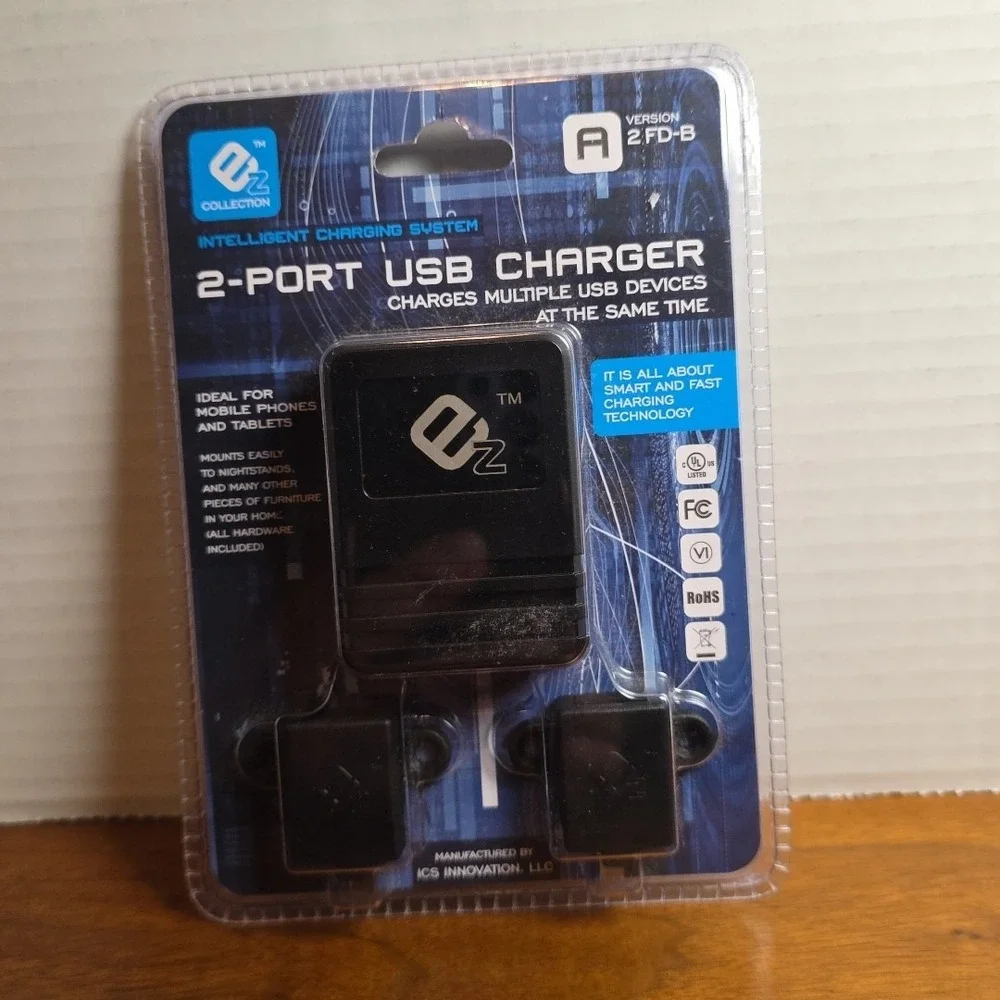 EZ Collection 2-Port USB Charger Intelligent Charging System Version A 4FD-B NEW